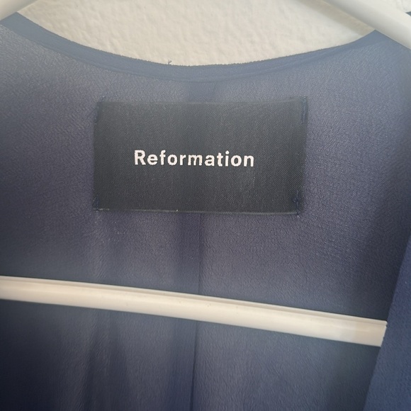 Reformation Winslow Dress, Navy, MEDIUM - Picture 8 of 10